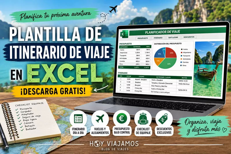 Plantilla de Itinerario de Viaje en Excel (Descarga Gratis)