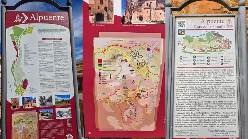 letreros con información turística, ¿Qué ver en Alpuente?