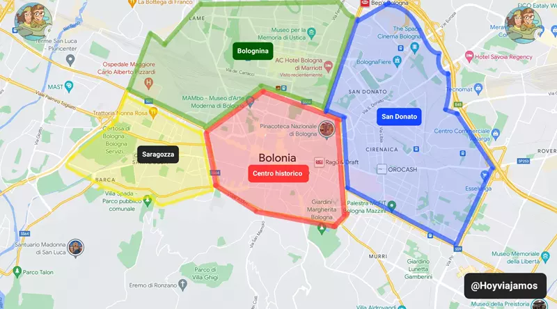 Mejores zonas donde dormir en Bolonia