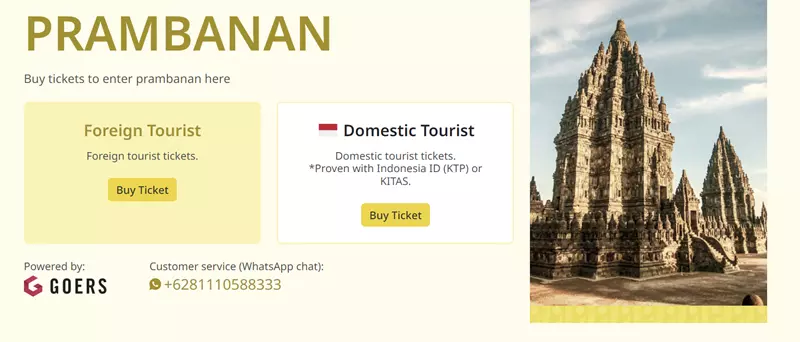 Web oficial Templo de Prambanan Yogyakarta