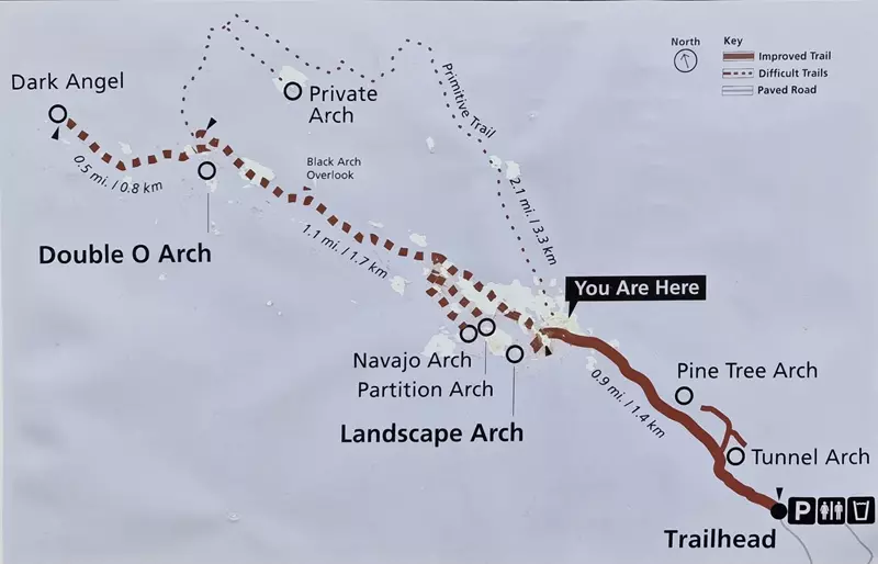 Mapa Devils Garden, Qué ver en Arches National Park