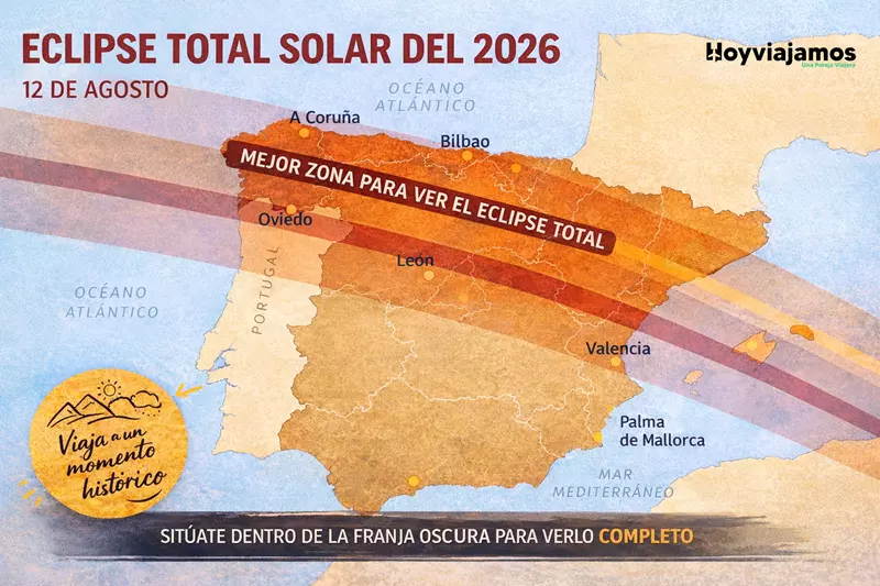 Recorrido eclipse solar del 2026