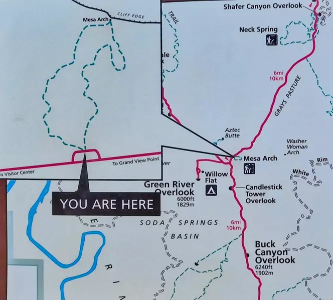 Que ver en Canyonlands en un Día, mapa Island Of the Sky