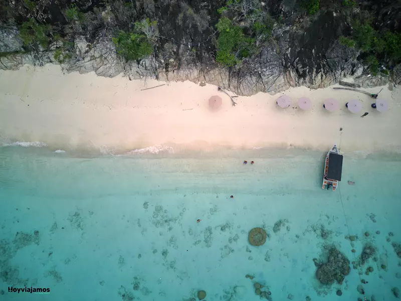 Vista aérea de las playas de las Islas Perhentian en Malasia