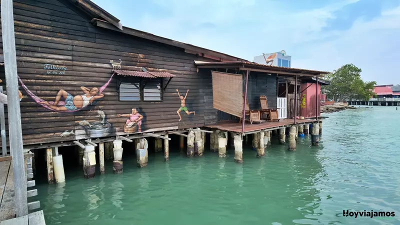 Clan Jetties y casas sobre el agua de George Town en Penang