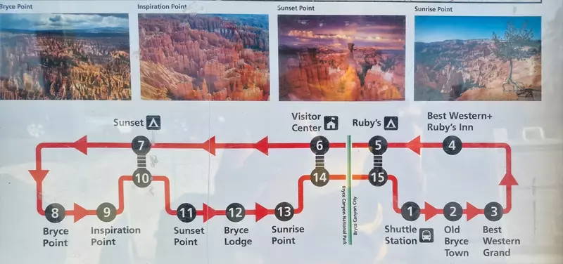 Ruta autobús Bryce Canyon,  dormir en Bryce Canyon
