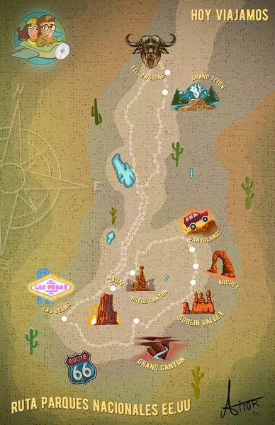 Ruta por los Parques Nacionales de Estados Unidos, en coche Yellowstone hasta el Gran Cañón en 20 días