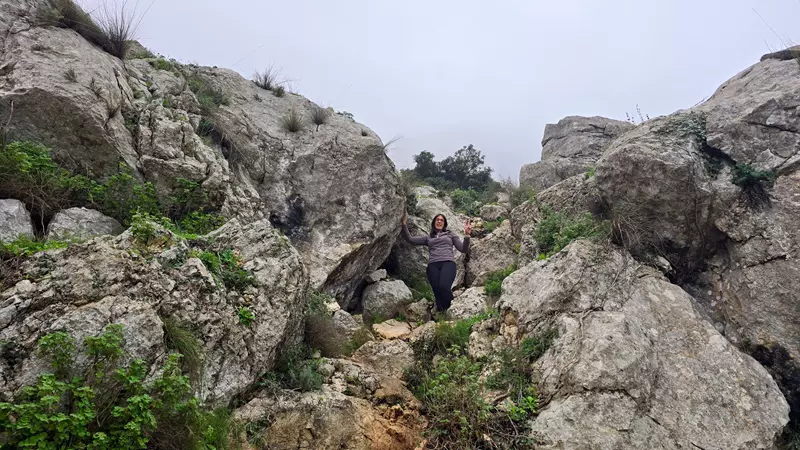 Subida por la ruta indicada. Ruta del Forat de Bernia