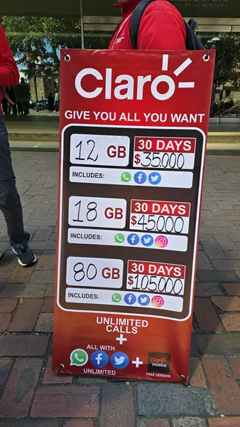 Precios SIM Local en la ciudad, tarjeta SIM Claro