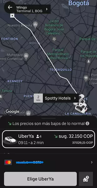 Uber en Bogotá, hoy viajamos