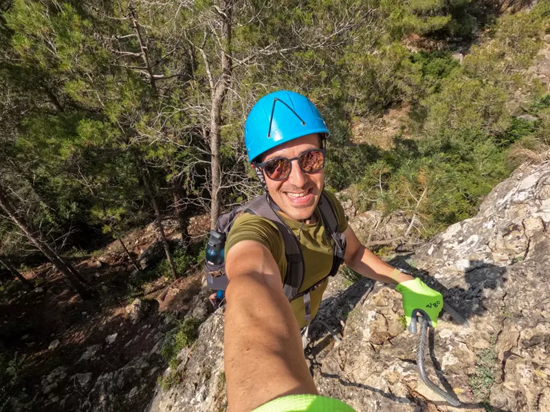 Inicio primera pared Vía Ferrata de Enguera